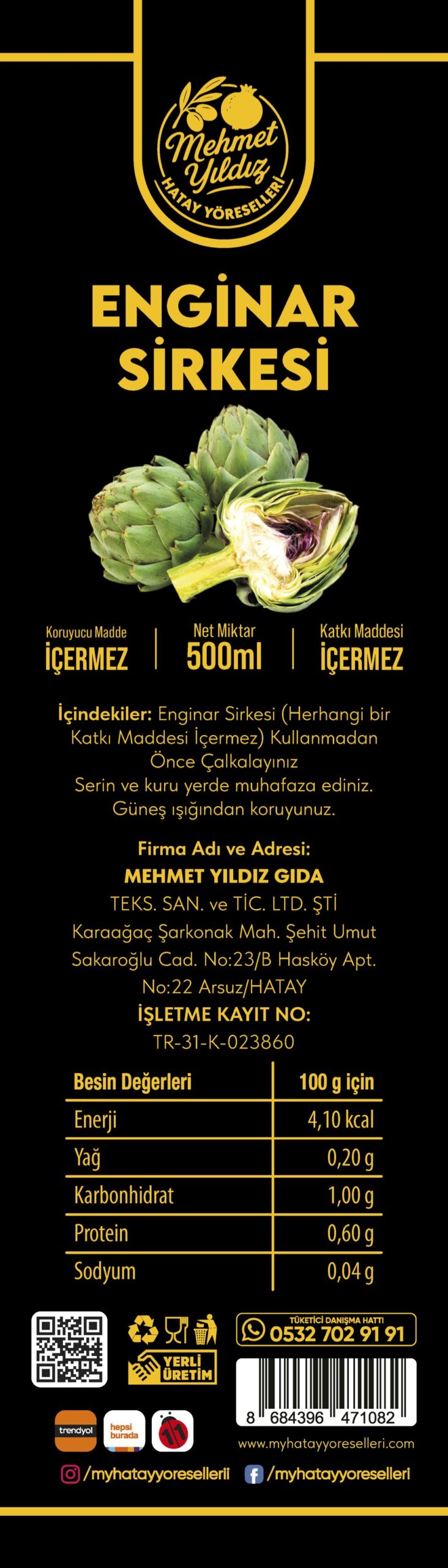 Etiket Bilgileri.